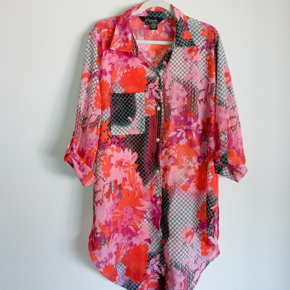 Vincente Colorful Flowy Tunic - XL